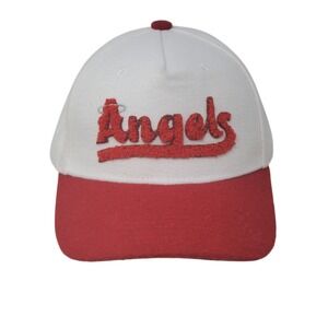Los Angeles Angels Yakult Baseball Cap White Red Strapback Hat Spellout Script